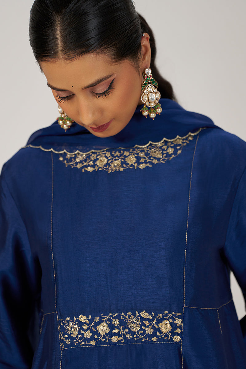 Deep Sapphire Blue Festive Kurta Set