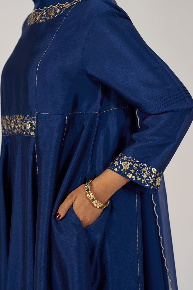 Deep Sapphire Blue Festive Kurta Set