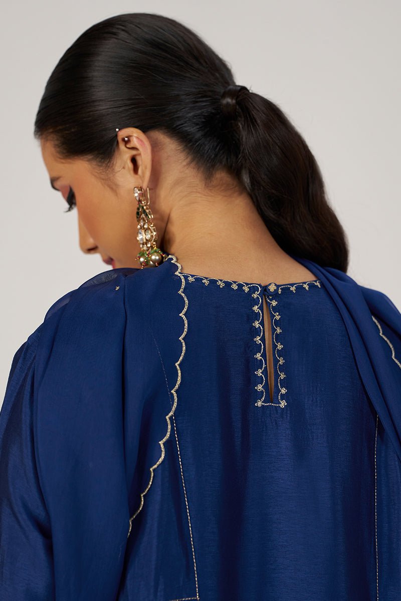 Deep Sapphire Blue Festive Kurta Set - Ganga Fashions