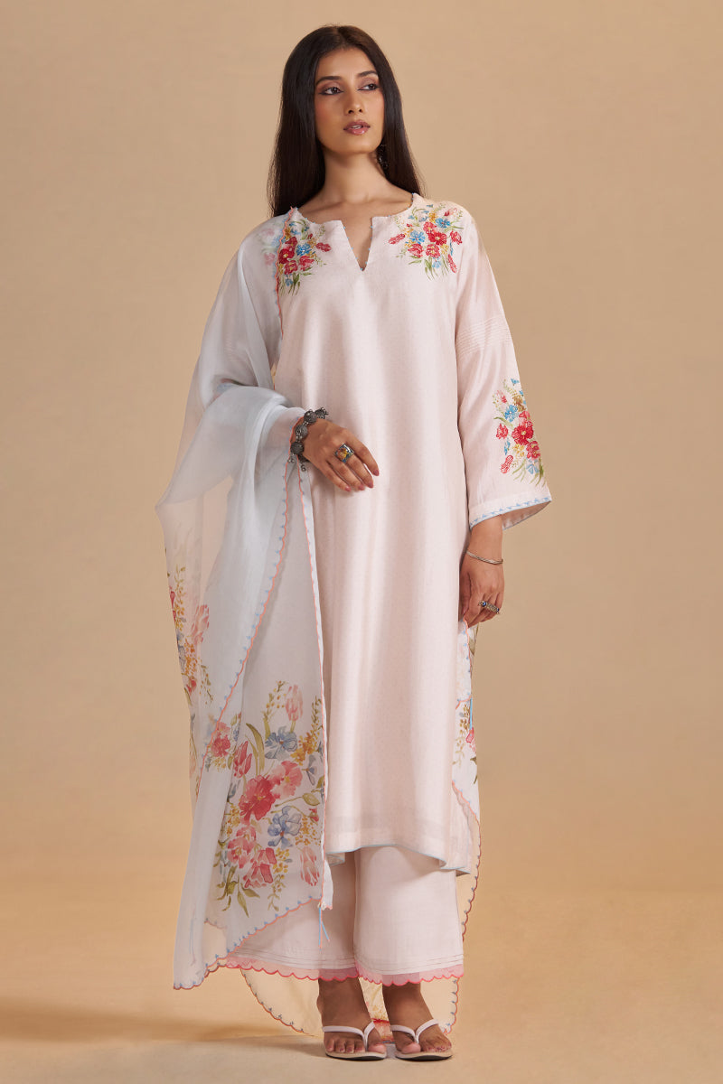 Sea Salt and Powder Blue Festive Kurta Set