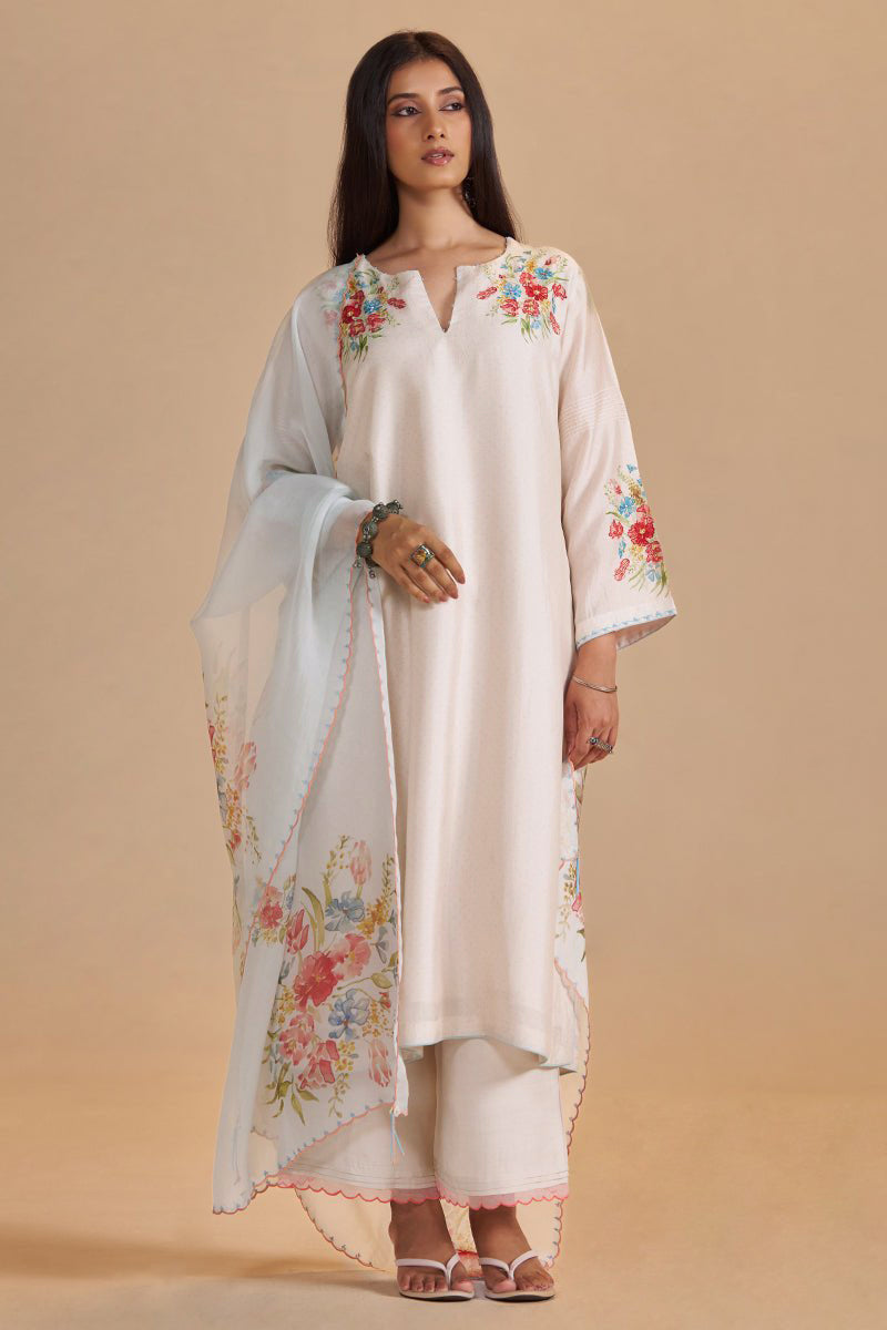 Sea Salt and Powder Blue Festive Kurta Set