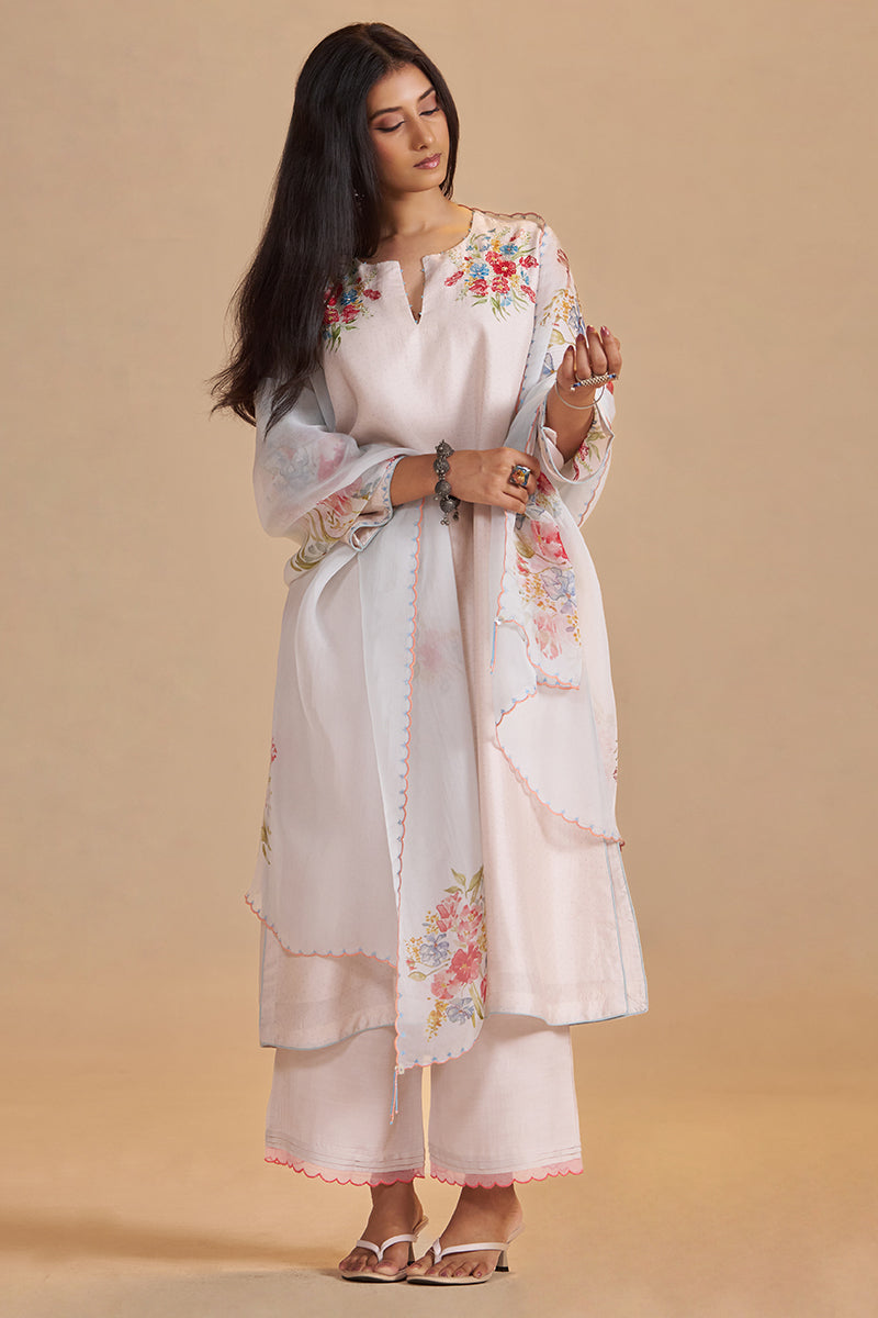 Sea Salt and Powder Blue Festive Kurta Set