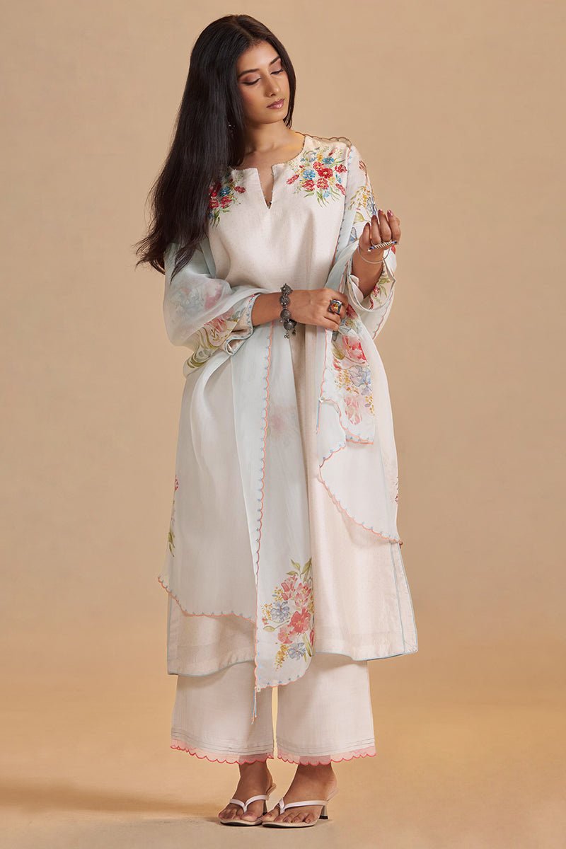 Sea Salt and Powder Blue Festive Kurta Set - Ganga Fashions
