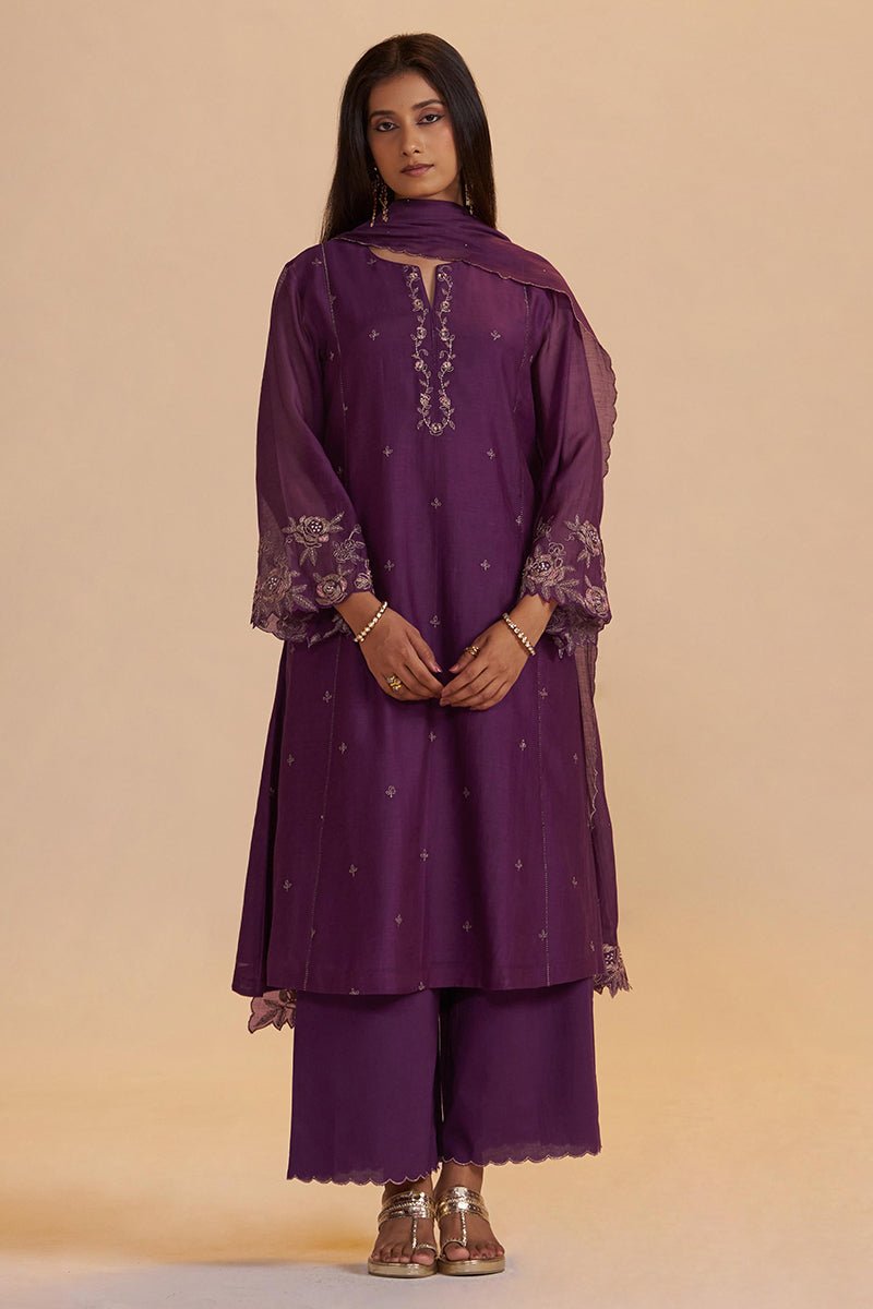 Purple Festive Kurta Set - Ganga Fashions