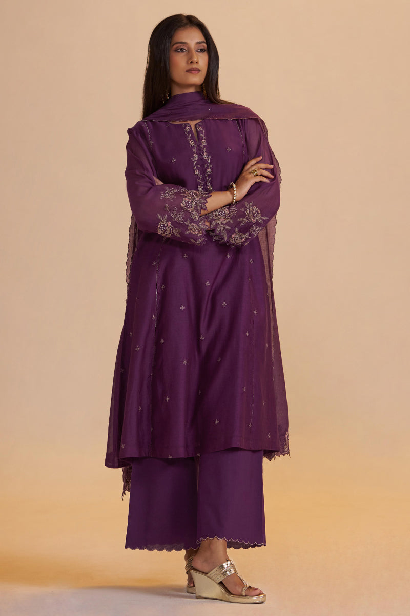 Purple Festive Kurta Set