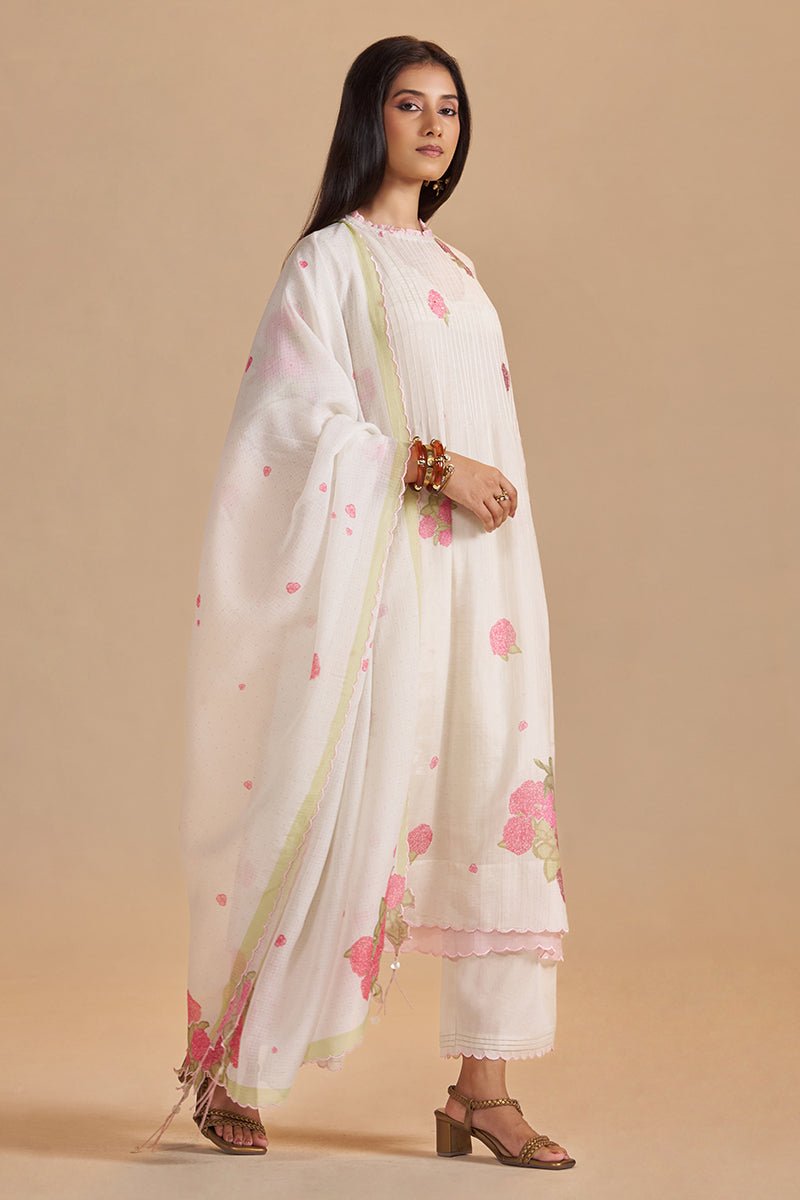 Butter Yellow Chanderi Light Festive Kurta Set - Ganga Fashions