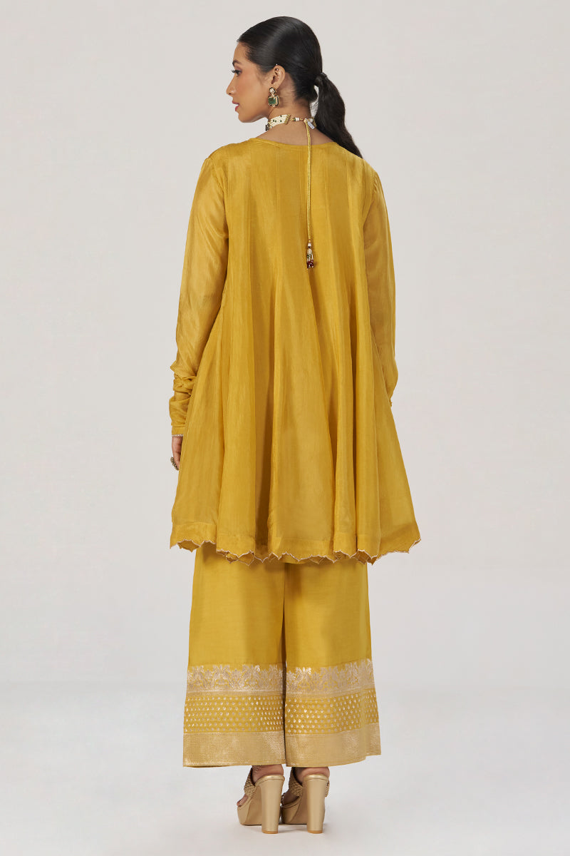 Golden Yellow Festive Silk Co-ord Set