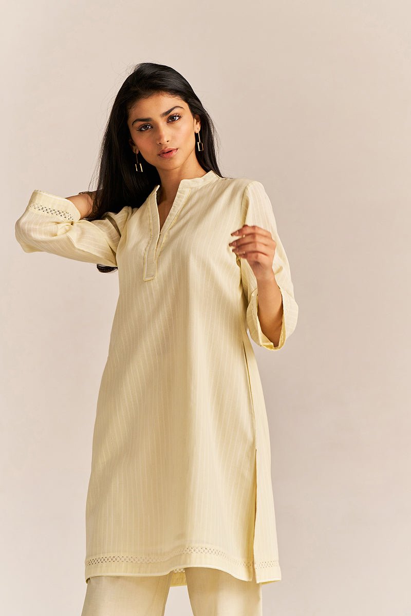 Fresh Lime Yellow Woven Cotton Co-ord Set