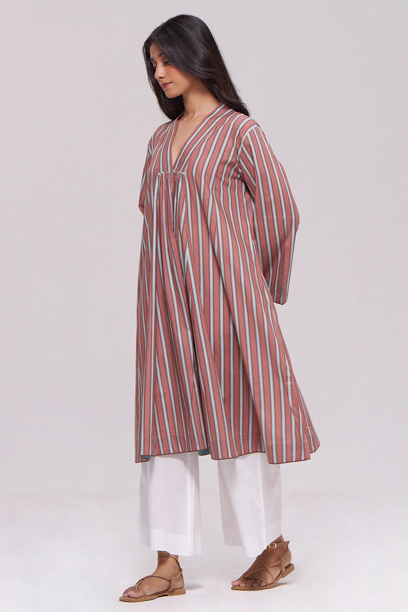 Brown Stripe Cotton kurta