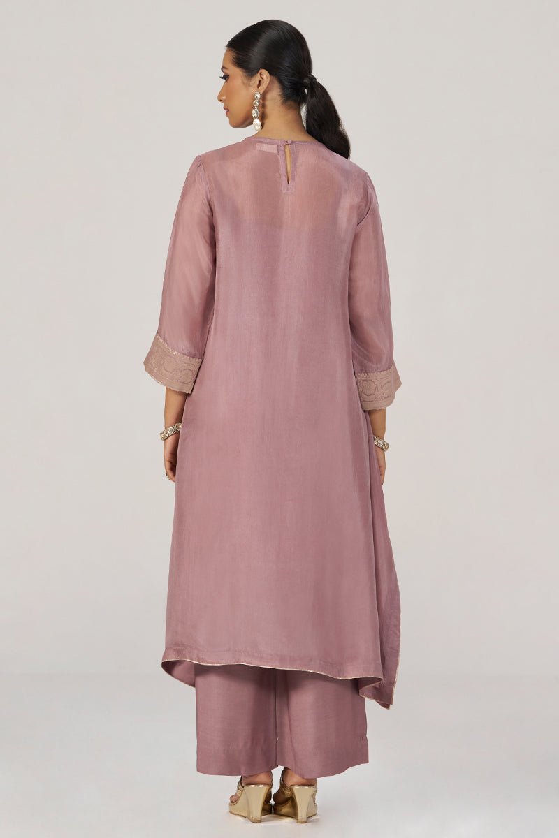 Woodrose Silk festive Co-ord Set - Ganga Fashions