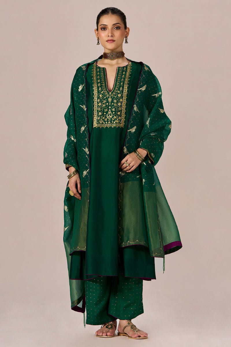 Fresh Leaf Green Festive Kurta Set - Ganga Fashions