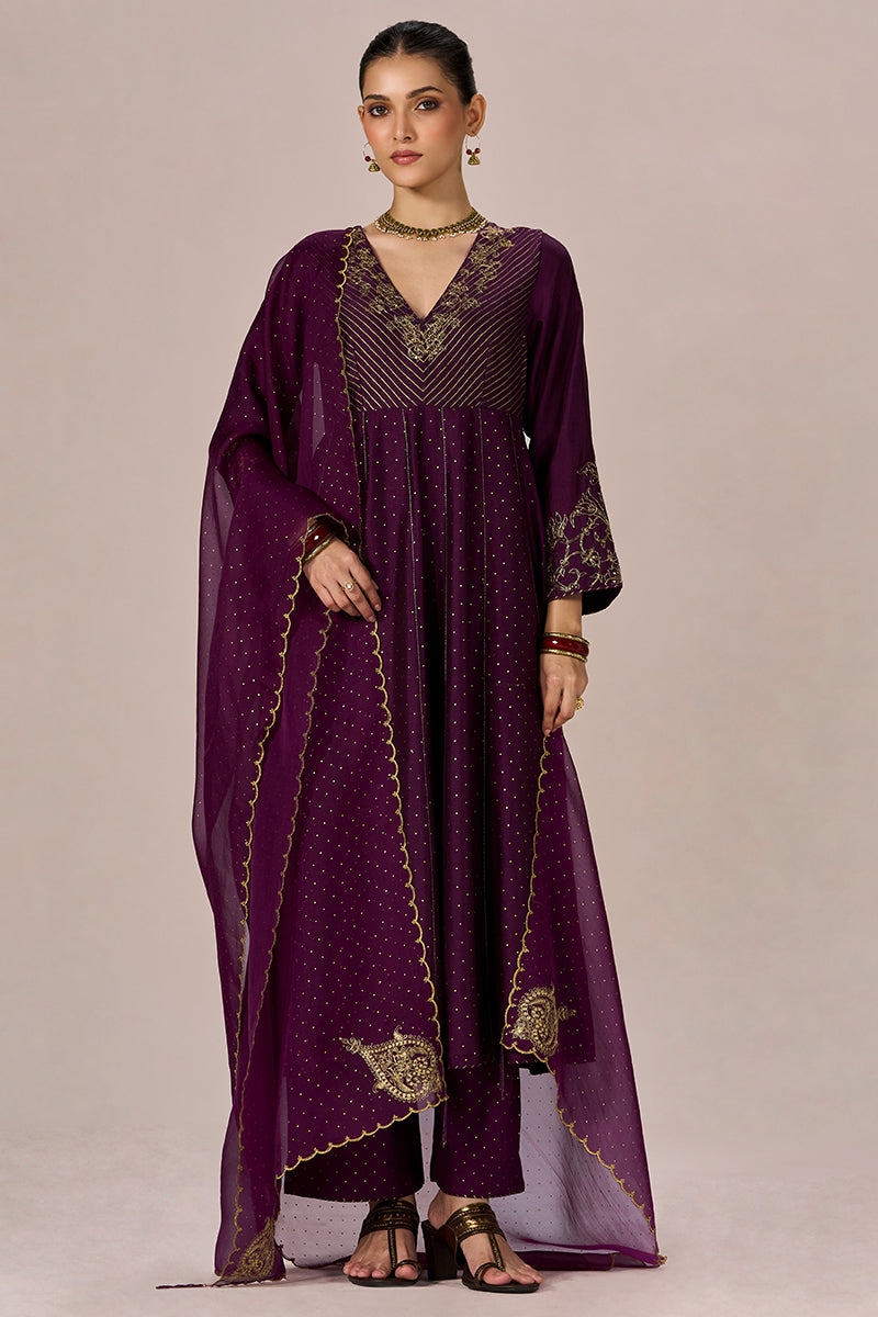 Jewel Purple Festive Anarkali Set
