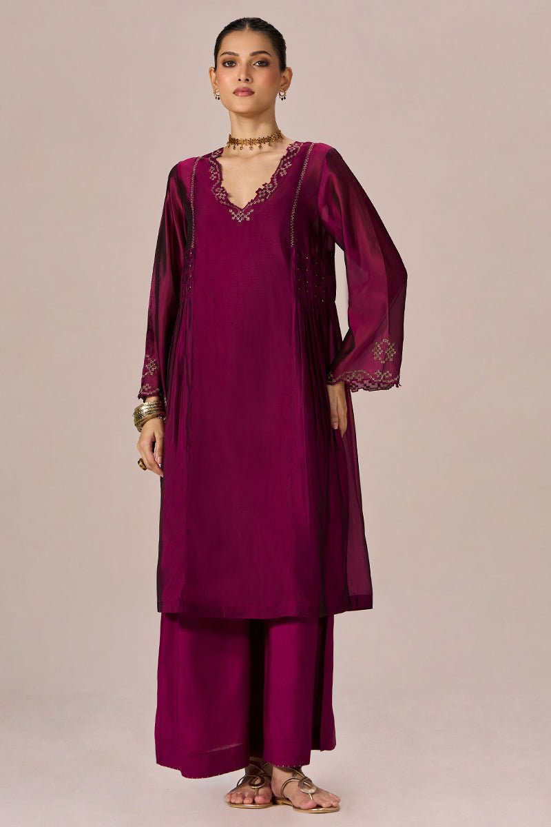 Magenta Haze Festive Co-ord Set - Ganga Fashions