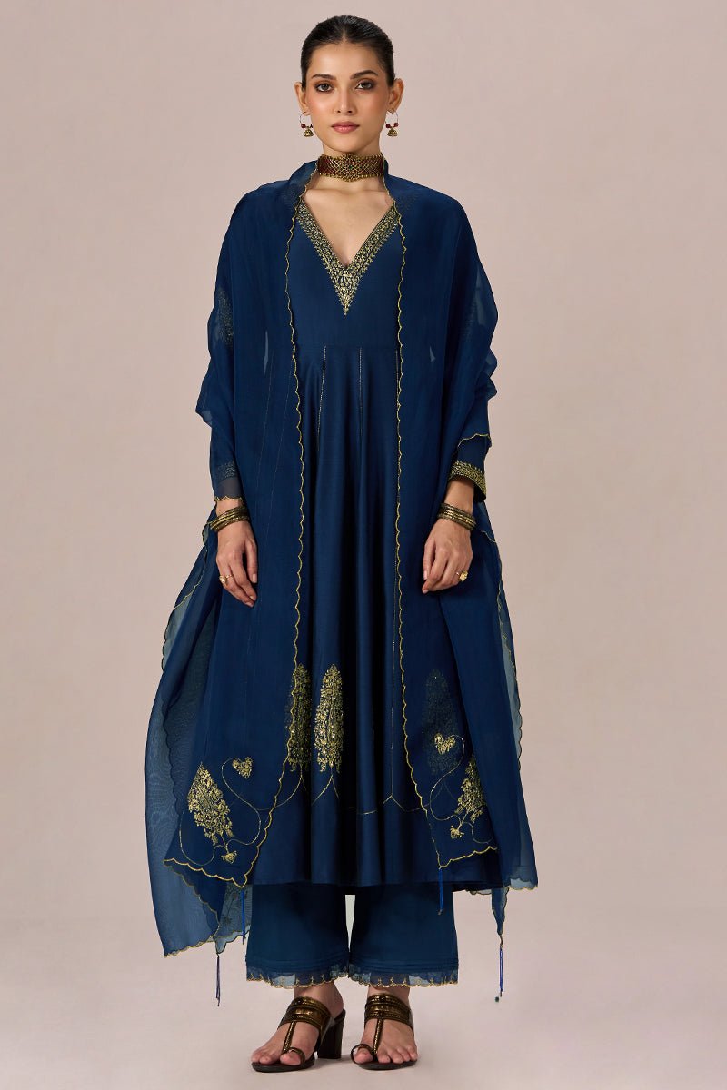 Rich Blue Festive Kurta Set - Ganga Fashions