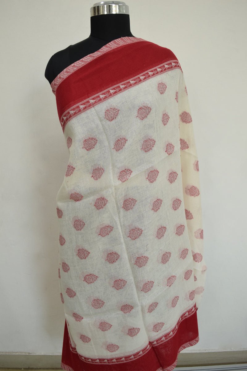 Cream Pashmina Woven Jacquard Shawl