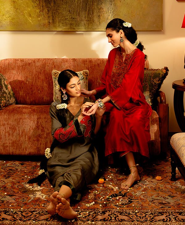 Festive Zari Collection for Women | Silk & Raw Silk Co-ord Sets | Ganga Fashions