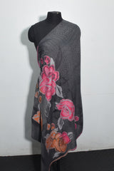 Grey Pashmina Woven Jacquard Shawl