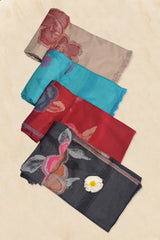 Grey Pashmina Woven Jacquard Shawl