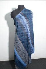 Navy Blue Pashmina Woven Jacquard Shawl