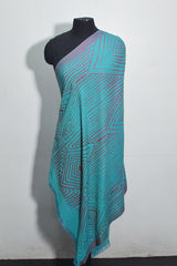 Turqoise Pashmina Woven Jacquard Shawl