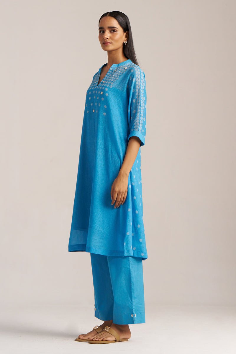 Heritage Blue Mul Cotton Co-ord Set