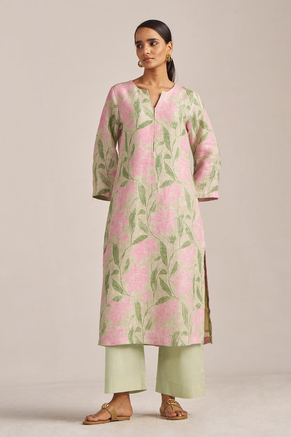 Moth and Prism Pink Bold Floral Linen Co-ord Set