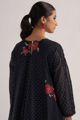 Black Bandhani and Flower Printed Mul-Chanderi Co-ord Set