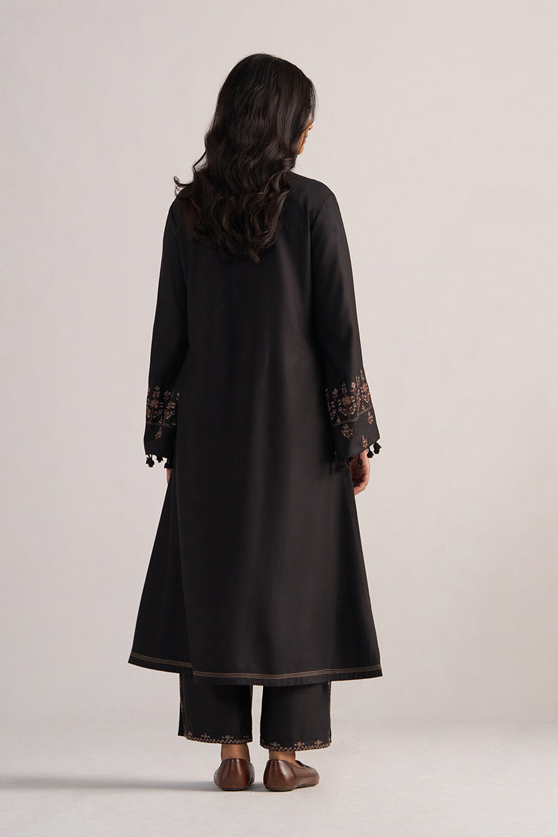 Black Pashmina Kurta Set