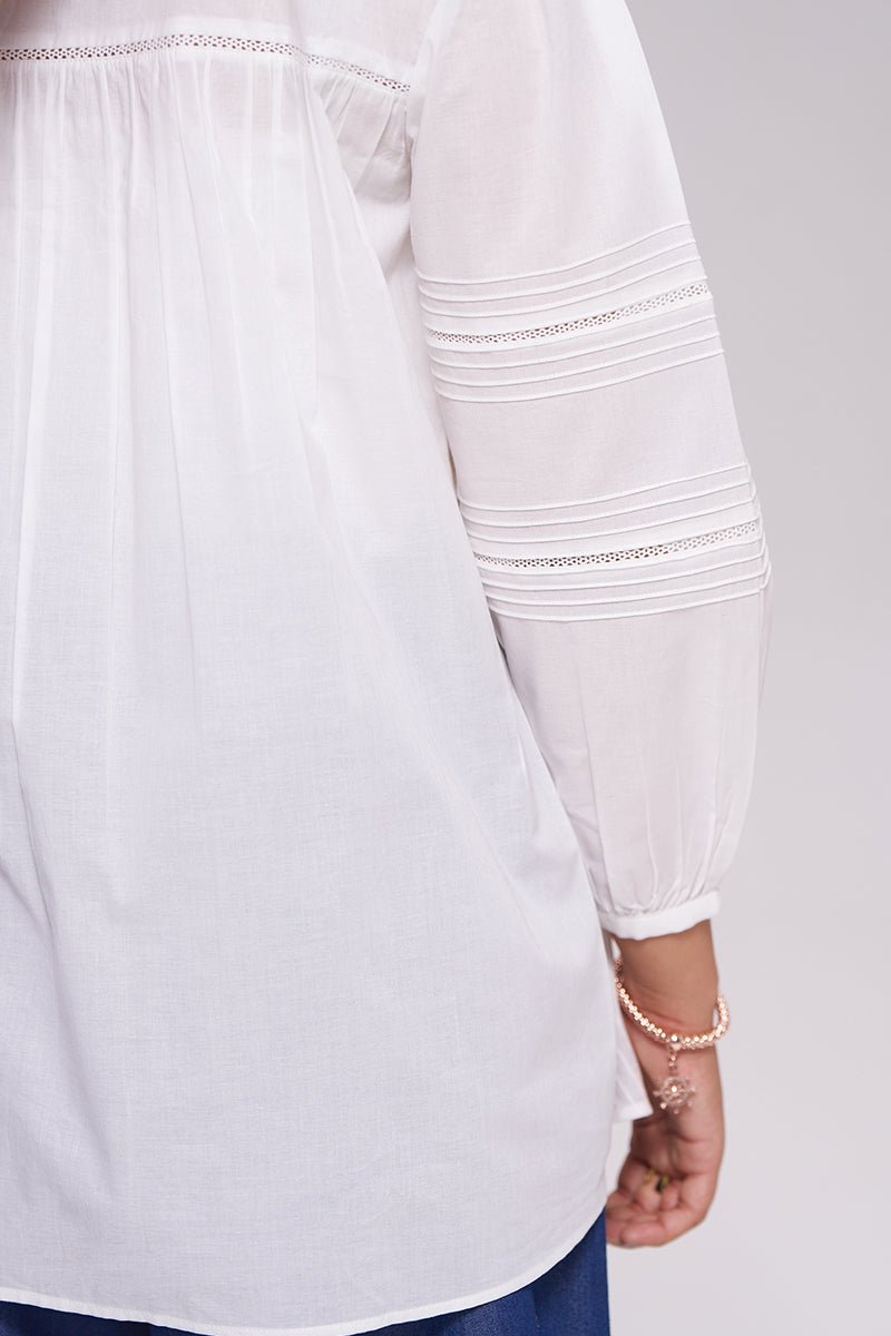 White and Blue Cotton Co-ord Set