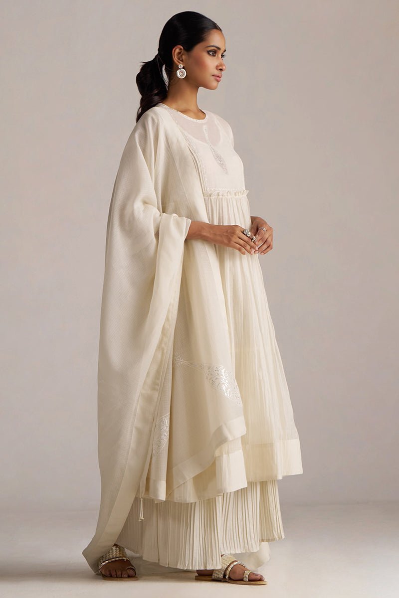 Ivory Pure Chanderi Kurta Set