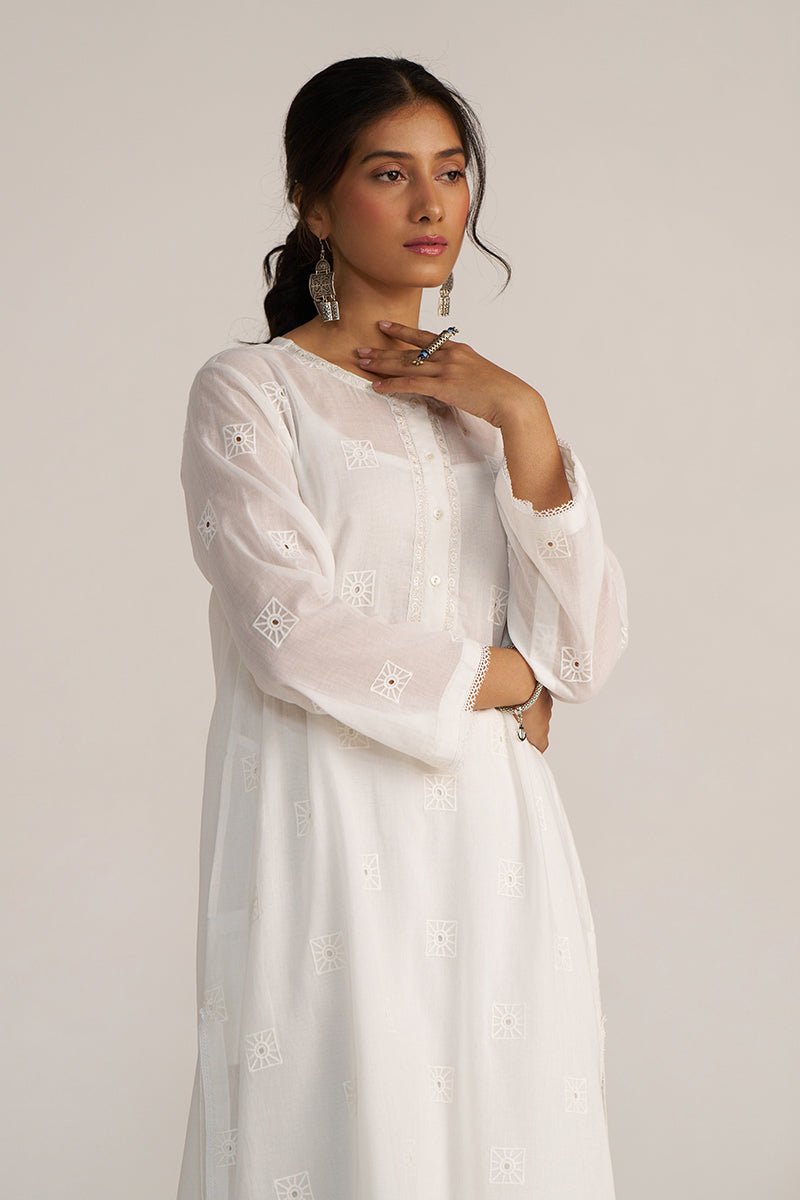 White Embroidered Co-ord Set