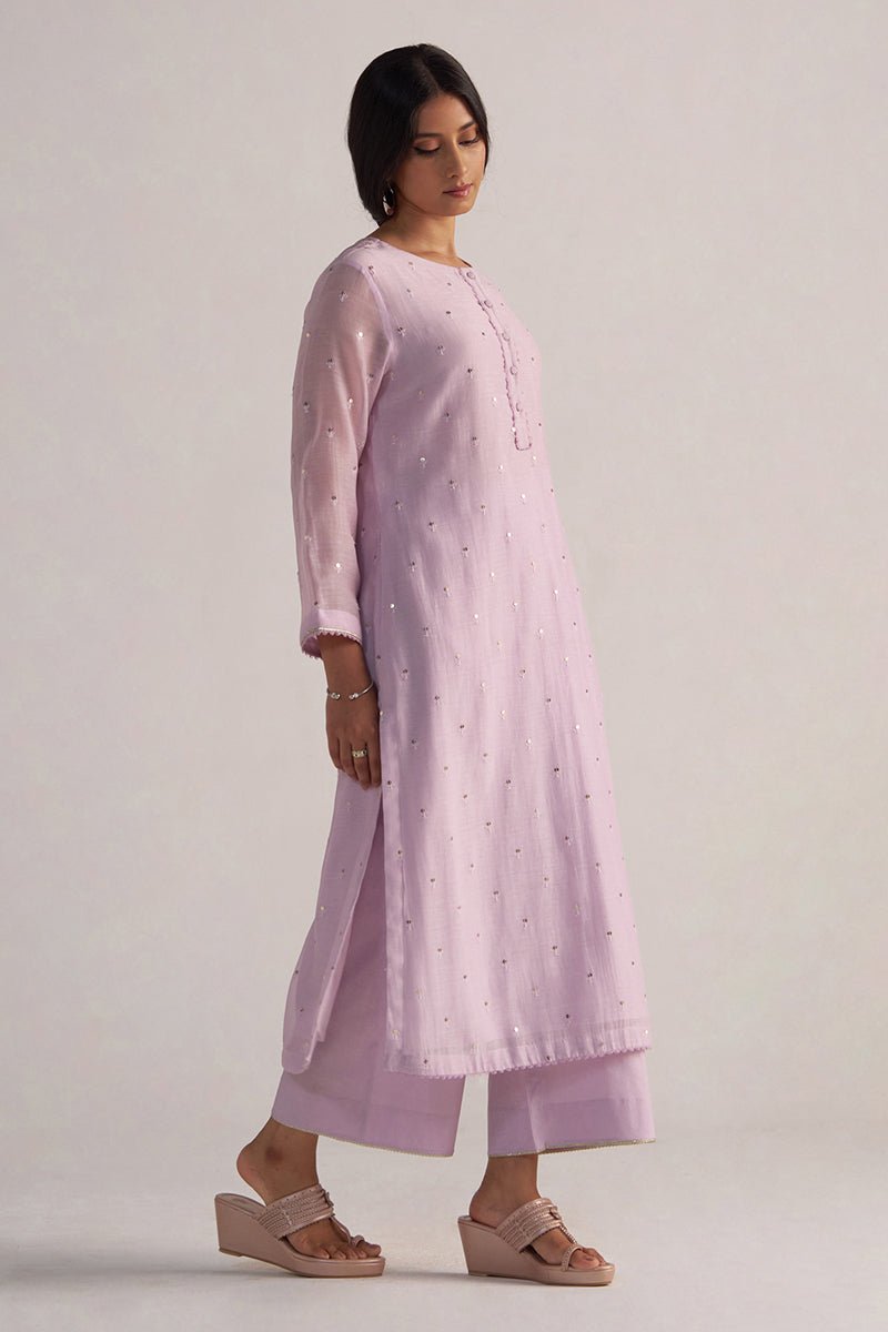 Winsome Orchid Pure Chanderi Co-ord Set