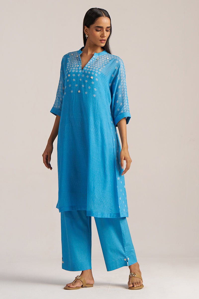 Heritage Blue Mul Cotton Co-ord Set