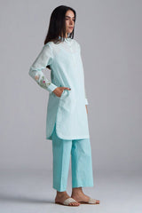 Eggshell Blue Mini-Check Woven Co-ord Set