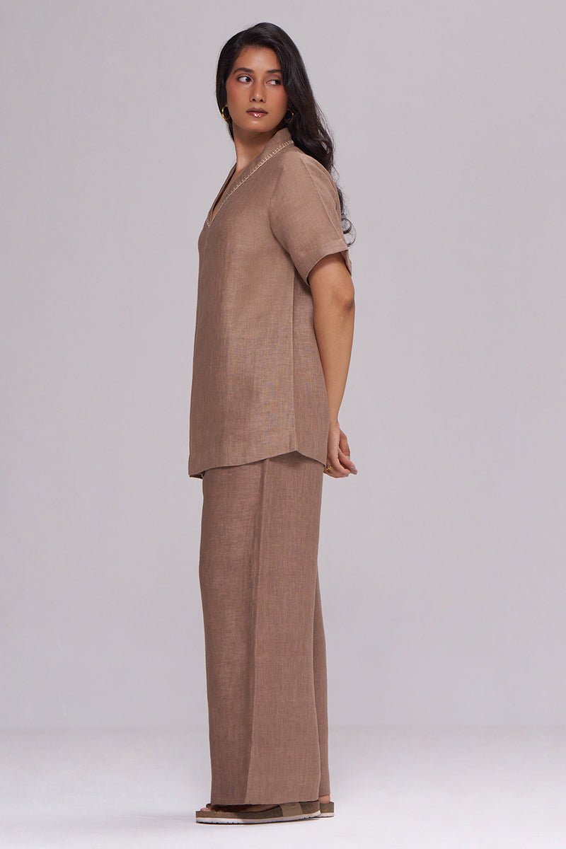 Milk Chocolate Pure Linen Co-ord Set