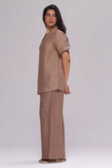 Milk Chocolate Pure Linen Co-ord Set