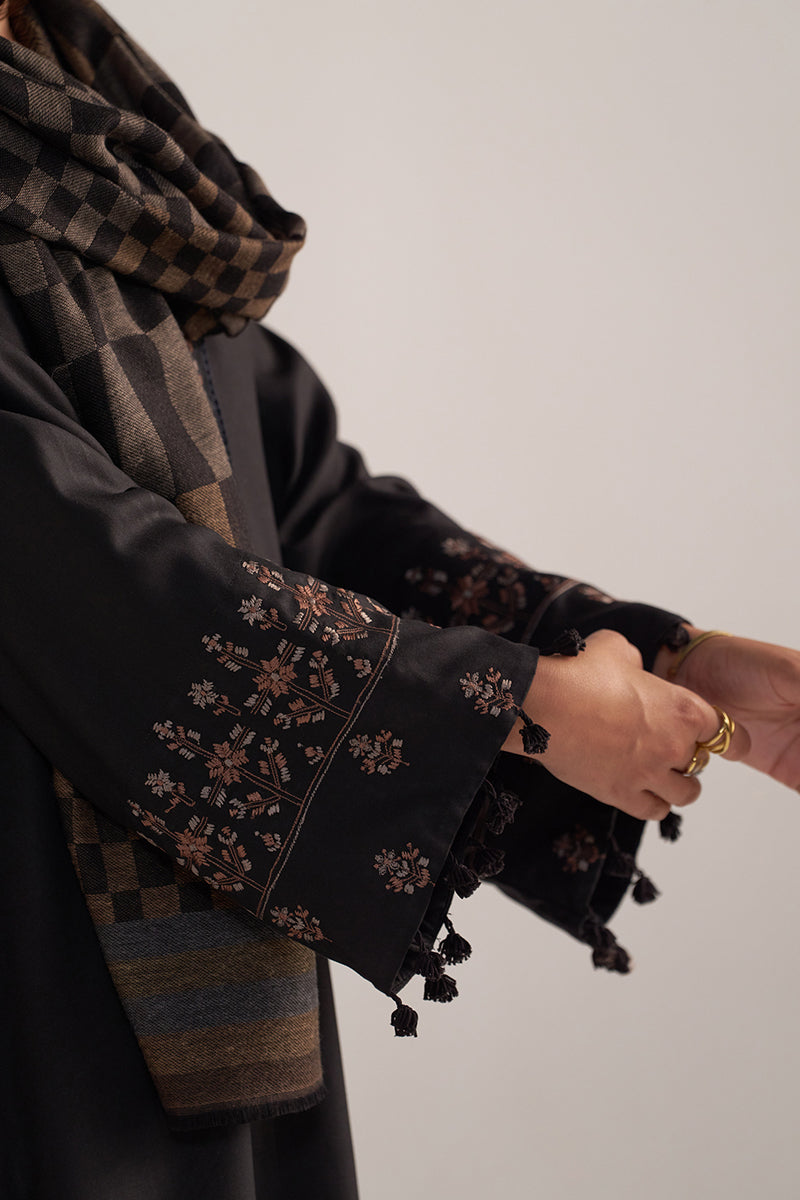 Black Pashmina Kurta Set