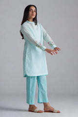 Eggshell Blue Mini-Check Woven Co-ord Set