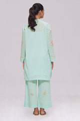 Ice-Blue Mul-Chanderi Co-ord Set
