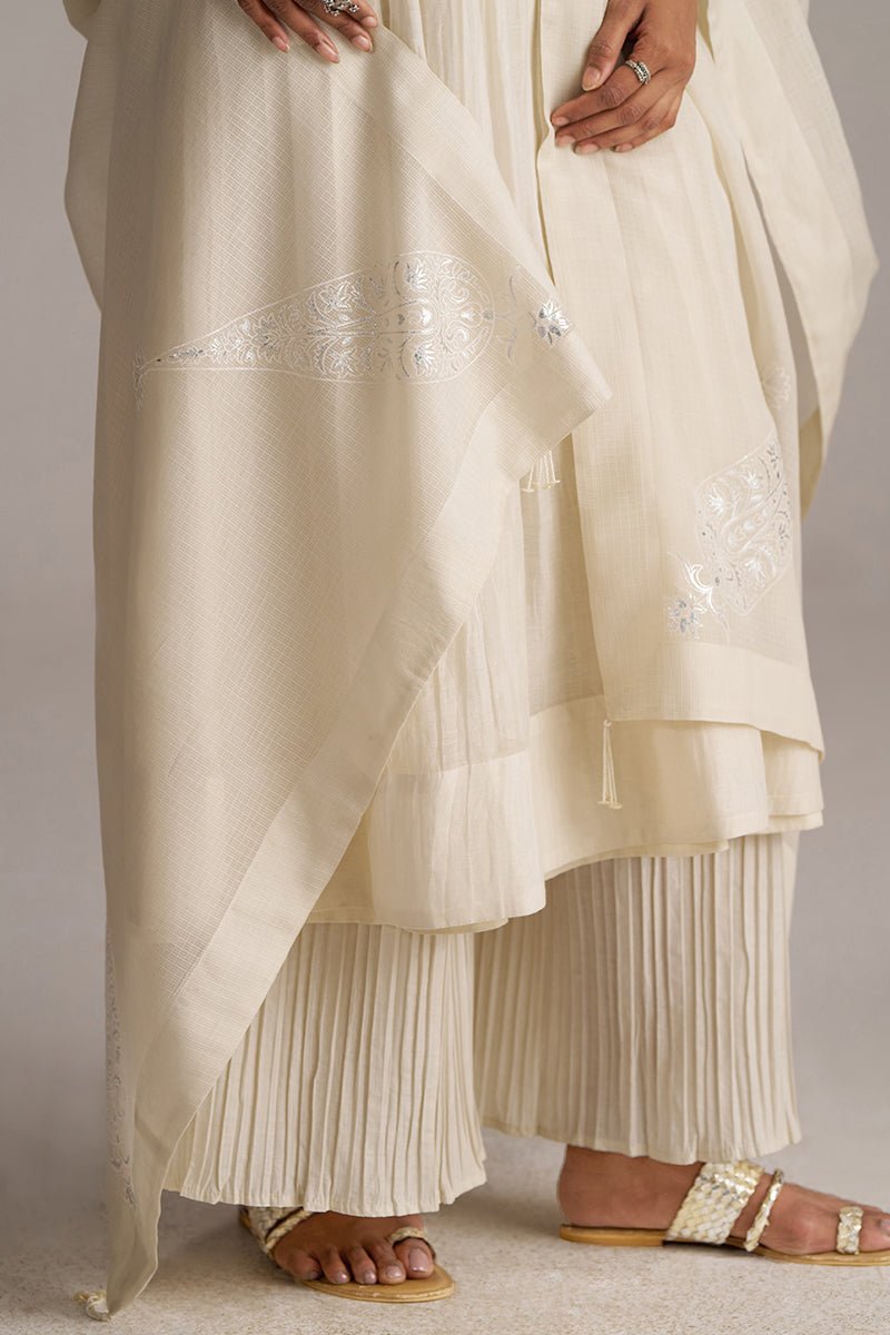 Ivory Pure Chanderi Kurta Set