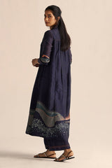 Outer Space Blue Silk Co-Ord Set for Women 