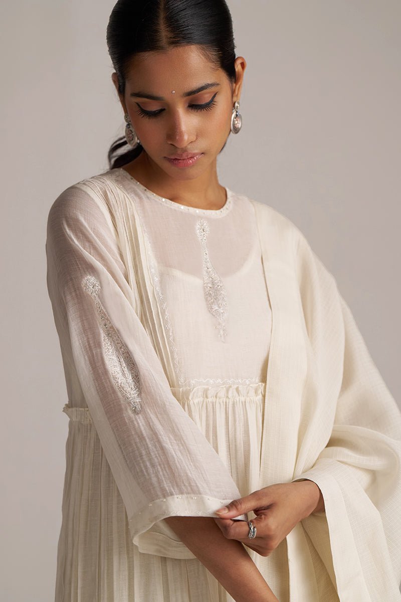 Ivory Pure Chanderi Kurta Set