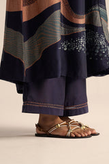 Outer Space Blue Silk Co-Ord Set for Women 