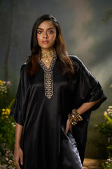 Black Silk Kaftaan Co-ord Set