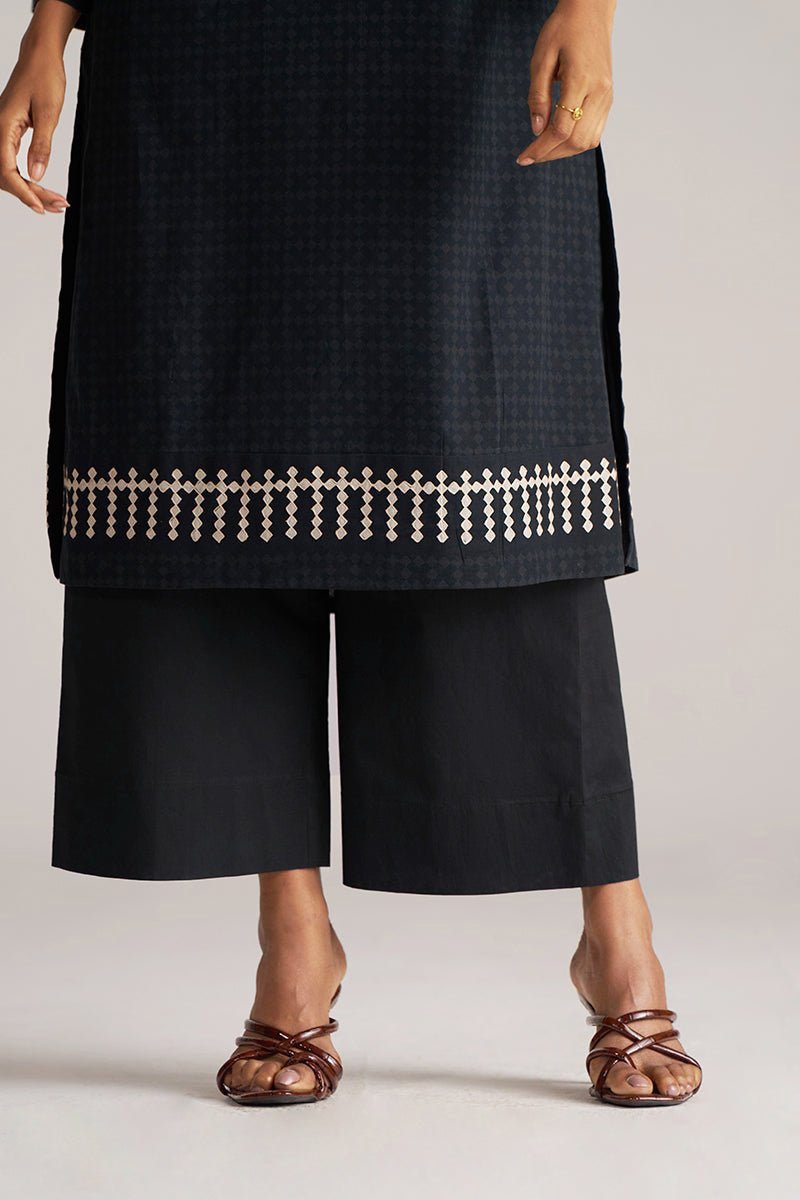 Black and White Mul-Mul Print Co-ord Set