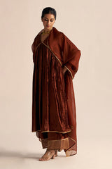 Sequoia Brown Velvet Festive Kurta Set