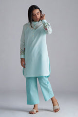 Eggshell Blue Mini-Check Woven Co-ord Set