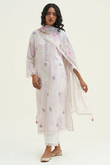 Orchid Tint Printed and Embroidered Salwar Suit