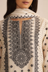 Butter Creame Woven Kurta Set