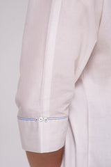 Off-White and Blue Cotton Co-ord Set